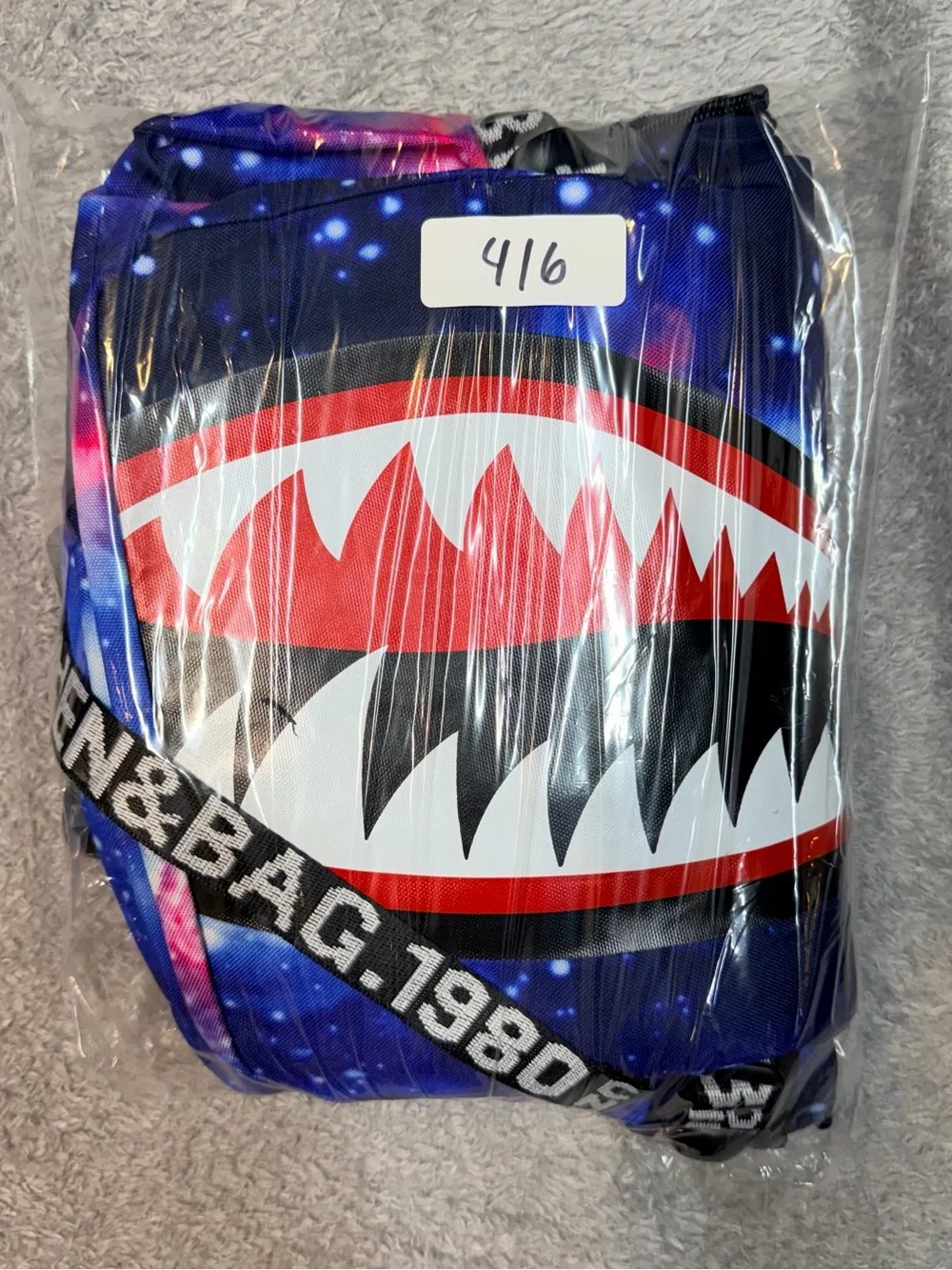Galaxy Shark Kids Backpack - Blue & Red